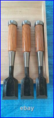 Japanese Chisel10-piece Set Wood handle Tasai Oire Nomi with Box Vintage