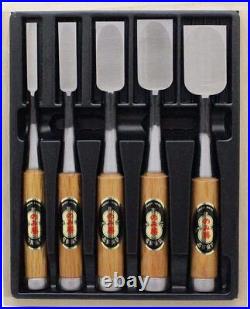 Japanese Chisels Oire Nomi Carpentry Tools Set of 5 Japan Woodworking