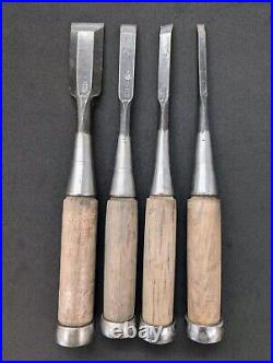 Japanese Chisels Oire Nomi Senkichi 5mm 9mm 12mm 24mm Carpentry Tools Set of 4