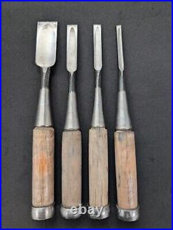 Japanese Chisels Oire Nomi Senkichi 5mm 9mm 12mm 24mm Carpentry Tools Set of 4