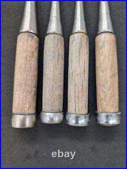 Japanese Chisels Oire Nomi Senkichi 5mm 9mm 12mm 24mm Carpentry Tools Set of 4