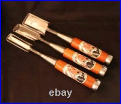 Japanese Chisels Oire Nomi Senkichi 9mm 15mm 24mm Carpentry Tools Set of 3