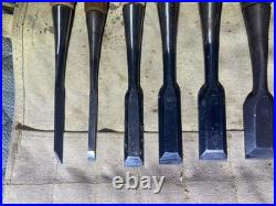 Japanese Chisels Oire Nomi Set 10 Pcs Ouchi Takashiba Gensou Canvas Tool Roll