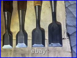 Japanese Chisels Oire Nomi Set 10 Pcs Ouchi Takashiba Gensou Canvas Tool Roll