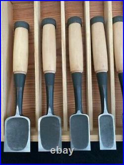 Japanese Chisels Tasai Oire Nomi 10sets White Steel Handle Sacred Shinto Tree