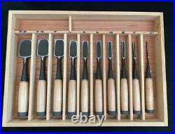 Japanese Chisels Tasai Oire Nomi 10sets White Steel Handle Sacred Shinto Tree
