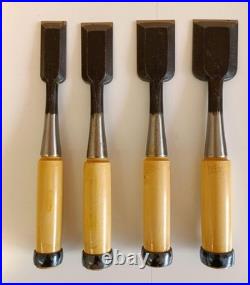Japanese Custom Oire Nomi Chisel Set 10pcs Wooden Case Woodworking Tool Used #22