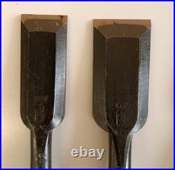 Japanese Custom Oire Nomi Chisel Set 10pcs Wooden Case Woodworking Tool Used #22