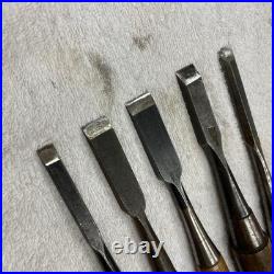 Japanese Nomi Chisel Lot of 5 Ryuo Oire Nomi Gouge Woodworking Carpentry Tools