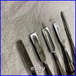 Japanese Nomi Chisel Lot of 5 Ryuo Oire Nomi Gouge Woodworking Carpentry Tools