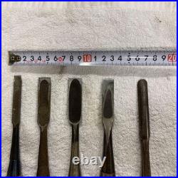 Japanese Nomi Chisel Lot of 5 Ryuo Oire Nomi Gouge Woodworking Carpentry Tools