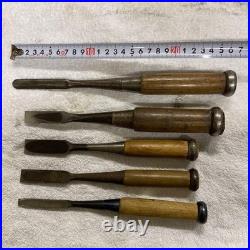 Japanese Nomi Chisel Lot of 5 Ryuo Oire Nomi Gouge Woodworking Carpentry Tools