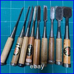 Japanese Nomi Chisel Oire Vintage Old Retro Set of 9