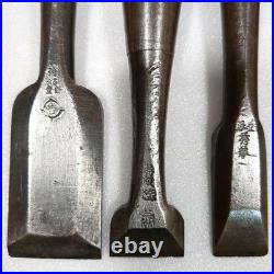 Japanese Nomi Chisel Old Retro Oire Tools Set of 8 Vintage