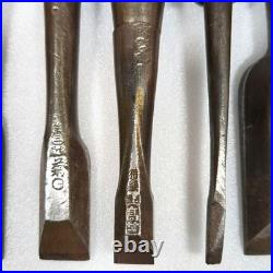 Japanese Nomi Chisel Old Retro Oire Tools Set of 8 Vintage