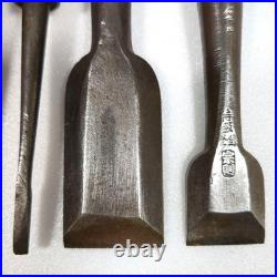 Japanese Nomi Chisel Old Retro Oire Tools Set of 8 Vintage