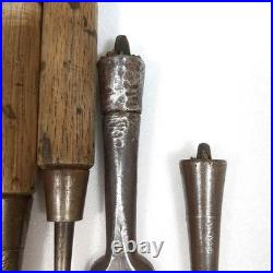 Japanese Nomi Chisel Old Retro Oire Tools Set of 8 Vintage