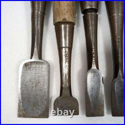 Japanese Nomi Chisel Old Retro Oire Tools Set of 8 Vintage