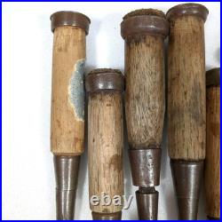 Japanese Nomi Chisel Old Retro Oire Tools Set of 8 Vintage