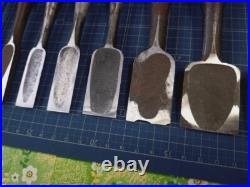 Japanese Nomi Chisel Vintage Old Retro Oire #1-4 Tools Set of 10