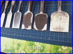 Japanese Nomi Chisel Vintage Old Retro Oire #1-4 Tools Set of 10