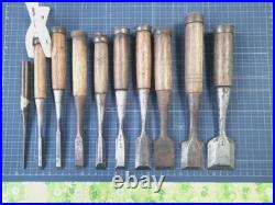 Japanese Nomi Chisel Vintage Old Retro Oire #1-4 Tools Set of 10