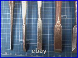 Japanese Nomi Chisel Vintage Old Retro Oire #1-4 Tools Set of 10
