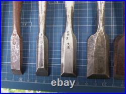 Japanese Nomi Chisel Vintage Old Retro Oire #1-4 Tools Set of 10