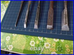 Japanese Nomi Chisel Vintage Old Retro Oire #1-4 Tools Set of 10