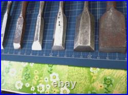 Japanese Nomi Chisel Vintage Old Retro Oire #1-4 Tools Set of 10