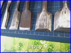Japanese Nomi Chisel Vintage Old Retro Oire #1-4 Tools Set of 10