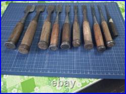 Japanese Nomi Chisel Vintage Old Retro Oire #1-4 Tools Set of 10