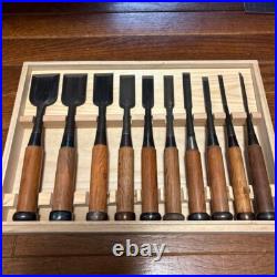 Japanese Nomi Chisel Vintage Old Retro Oire Engraved Tools Set of 10 F/S From JP Japanese Nomi Chisel Vintage Old Retro Oire Engraved Tools Set of 10 F/S From JP