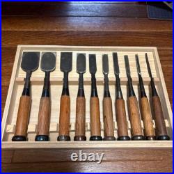 Japanese Nomi Chisel Vintage Old Retro Oire Engraved Tools Set of 10 F/S From JP Japanese Nomi Chisel Vintage Old Retro Oire Engraved Tools Set of 10 F/S From JP