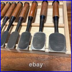 Japanese Nomi Chisel Vintage Old Retro Oire Engraved Tools Set of 10 F/S From JP Japanese Nomi Chisel Vintage Old Retro Oire Engraved Tools Set of 10 F/S From JP