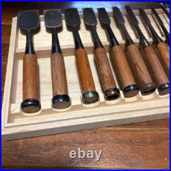 Japanese Nomi Chisel Vintage Old Retro Oire Engraved Tools Set of 10 F/S From JP Japanese Nomi Chisel Vintage Old Retro Oire Engraved Tools Set of 10 F/S From JP