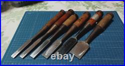 Japanese Nomi Chisel Vintage Old Retro Oire Tools 14.0mm-41.0mm Set of 6