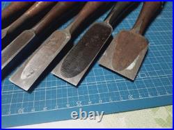 Japanese Nomi Chisel Vintage Old Retro Oire Tools 14.0mm-41.0mm Set of 6