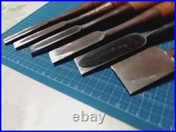 Japanese Nomi Chisel Vintage Old Retro Oire Tools 14.0mm-41.0mm Set of 6