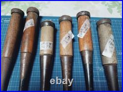 Japanese Nomi Chisel Vintage Old Retro Oire Tools 14.0mm-41.0mm Set of 6