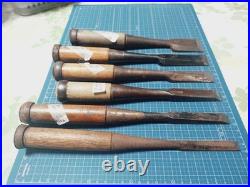 Japanese Nomi Chisel Vintage Old Retro Oire Tools 14.0mm-41.0mm Set of 6