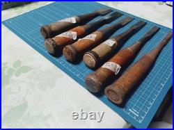 Japanese Nomi Chisel Vintage Old Retro Oire Tools 14.0mm-41.0mm Set of 6