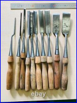 Japanese Nomi Chisel Vintage Old Retro Oire Tools Set Bulk Sale F/S From Japan