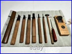 Japanese Nomi Chisel Vintage Old Retro Oire Tools Set Kanna with Case F/S Japan