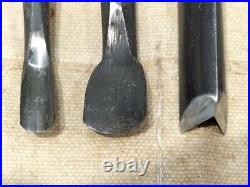 Japanese Nomi Chisel Vintage Old Retro Oire Tools Set of 10 Etsuhiro + 1 F/S JP