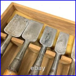Japanese Nomi Chisel Vintage Old Retro Oire Tools Set of 10 HSS Sukemaru