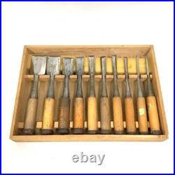 Japanese Nomi Chisel Vintage Old Retro Oire Tools Set of 10 HSS Sukemaru