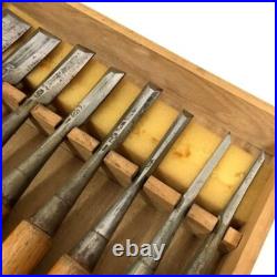 Japanese Nomi Chisel Vintage Old Retro Oire Tools Set of 10 HSS Sukemaru