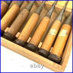 Japanese Nomi Chisel Vintage Old Retro Oire Tools Set of 10 HSS Sukemaru