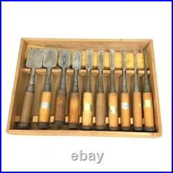 Japanese Nomi Chisel Vintage Old Retro Oire Tools Set of 10 HSS Sukemaru